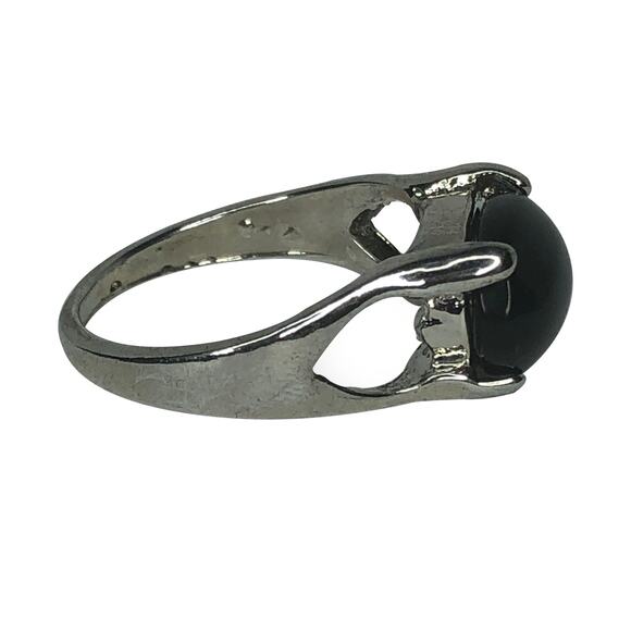 Black Stone Silver Ring - Size 9.5 - Picture 5 of 6